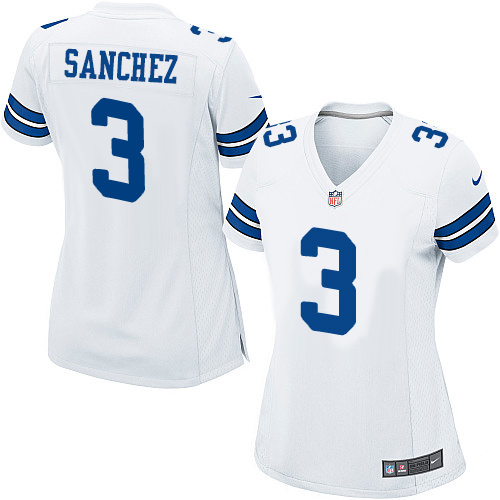 Women's Game Mark Sanchez Nike Jersey White Road - #3 NFL Dallas Cowboys
